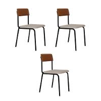 Cadeira Fit Fixa C/4 Pes 475 X 505 X 810 Mm C/3 Un. Crt.palha/courino Caramelo Crt Palha/courino Caramelo - 1