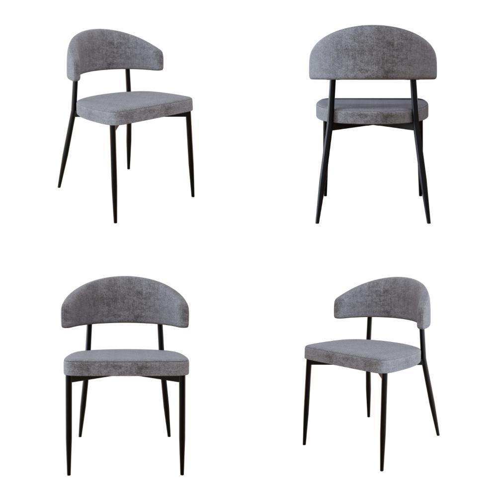 4 Unidades Cadeira Bless Fixa C/4 Pés 53 X 55 X 78cm. Lautrec Cinza Lautrec Cinza - 1