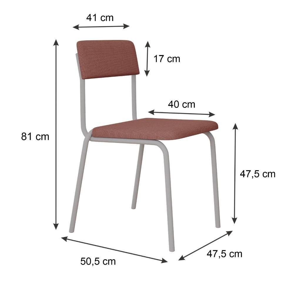 Cadeira Fit Fixa C/4 Pes 475 X 505 X 810 Mm C/2 Un Pés Brancos. Tulipa Rose Tulipa Rose - 6