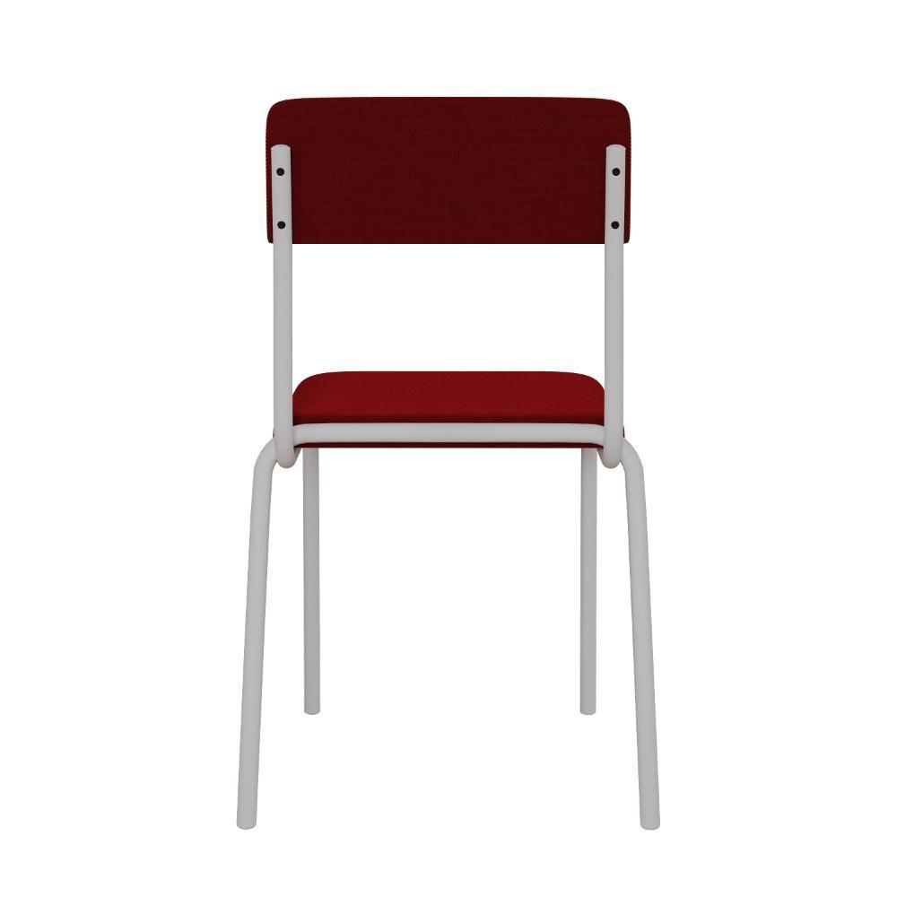 Cadeira Fit Fixa C/4 Pes 475 X 505 X 810 Mm C/2 Un Pés Brancos. Vermelho Vin. Vermelho Vinho - 5