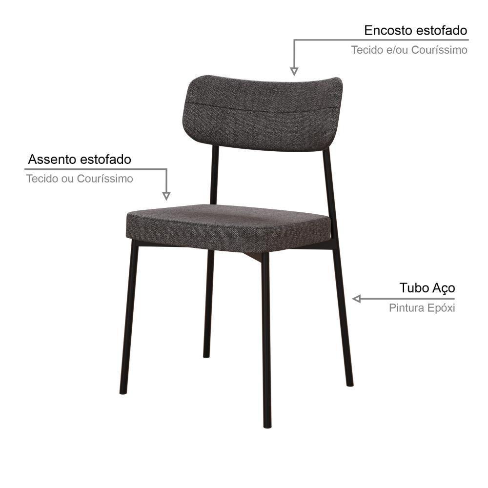 Cadeira Mynna Fixa C/4 Pes 525 X 470 X 790 Mm C/1 Un. Corriente Grafite Corriente Grafite - 3