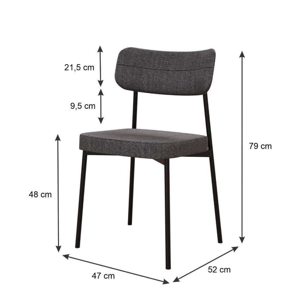 Cadeira Mynna Fixa C/4 Pes 525 X 470 X 790 Mm C/1 Un. Corriente Grafite Corriente Grafite - 6