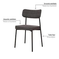 Cadeira Mynna Fixa C/4 Pes 525 X 470 X 790 Mm C/1 Un. Corriente Grafite Corriente Grafite - 3