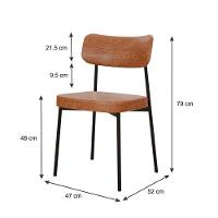 Cadeira Mynna Fixa C/4 Pes 525 X 470 X 790 Mm C/2 Un. Courino Caramelo Courino Caramelo - 6