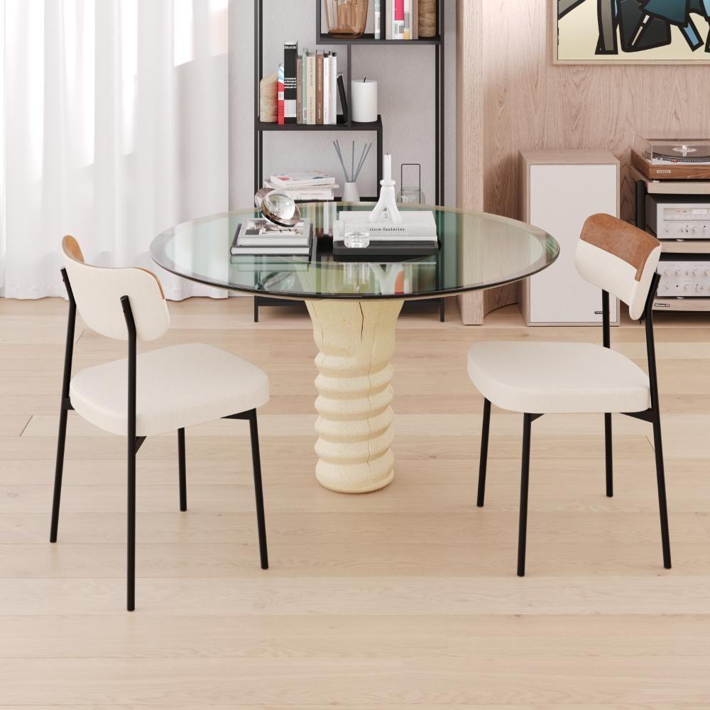 Cadeira Mynna Fixa C/4 Pes 525 X 470 X 790 Mm C/1 Un. Crt.palha/courino Caramelo Crt Palha/courino Caramelo - 2