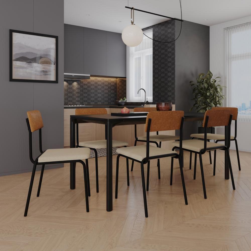 Cadeira Fit Fixa C/4 Pes 475 X 505 X 810 Mm C/3 Un. Crt.areia/courino Caramelo Crt Areia/courino Caramelo - 3