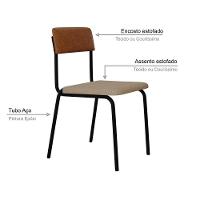 Cadeira Fit Fixa C/4 Pes 475 X 505 X 810 Mm C/3 Un. Crt.areia/courino Caramelo Crt Areia/courino Caramelo