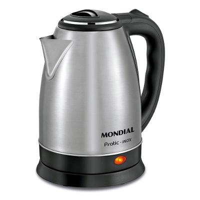 Chaleira Elétrica Mondial Pratic Inox CE-06 2L Inox 1200W 220V com Base Giratória 360°