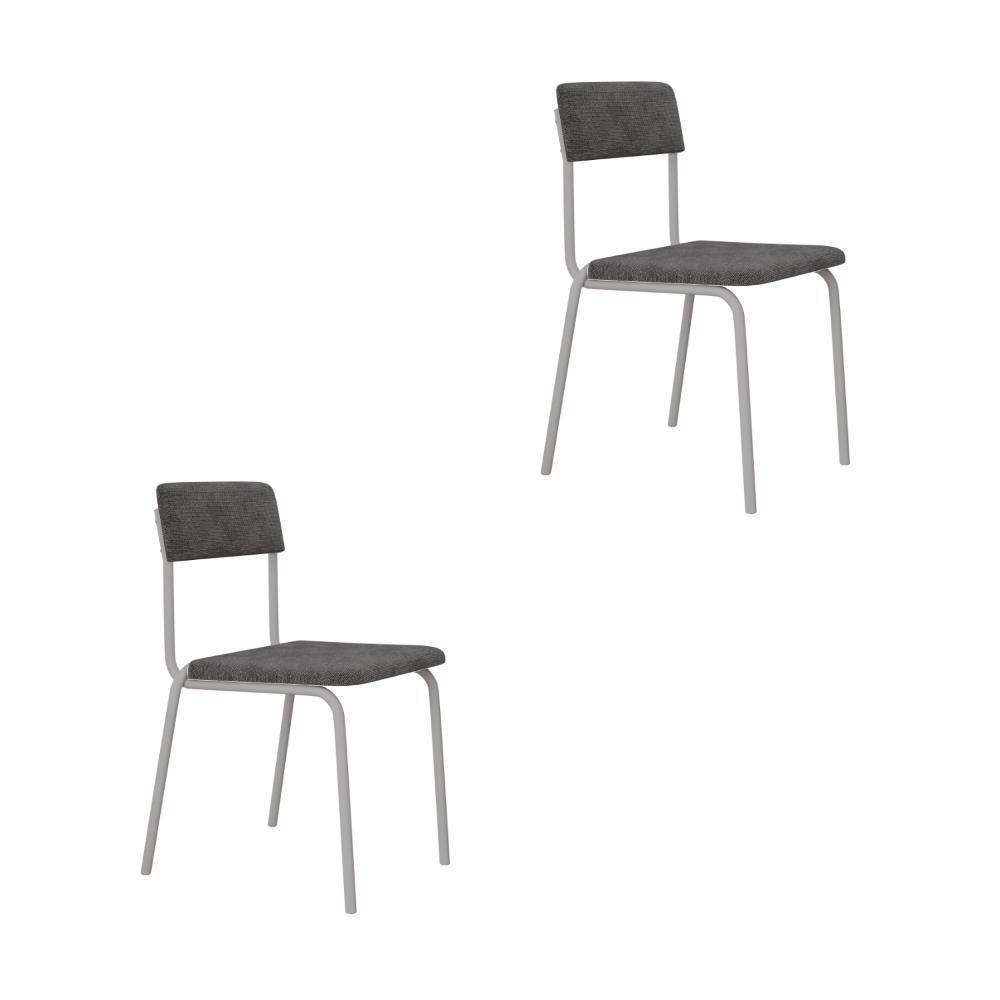 Cadeira Fit Fixa C/4 Pes 475 X 505 X 810 Mm C/2 Un Pés Brancos. Nevoa Nevoa - 1