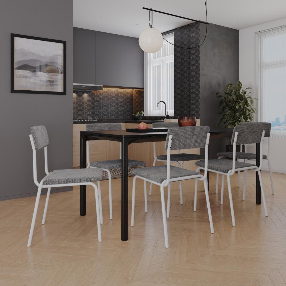 Cadeira Fit Fixa C/4 Pes 475 X 505 X 810 Mm C/2 Un Pés Brancos. Nevoa Nevoa - 6