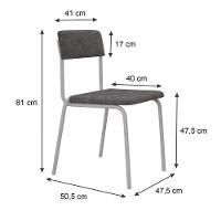 Cadeira Fit Fixa C/4 Pes 475 X 505 X 810 Mm C/2 Un Pés Brancos. Nevoa Nevoa - 5