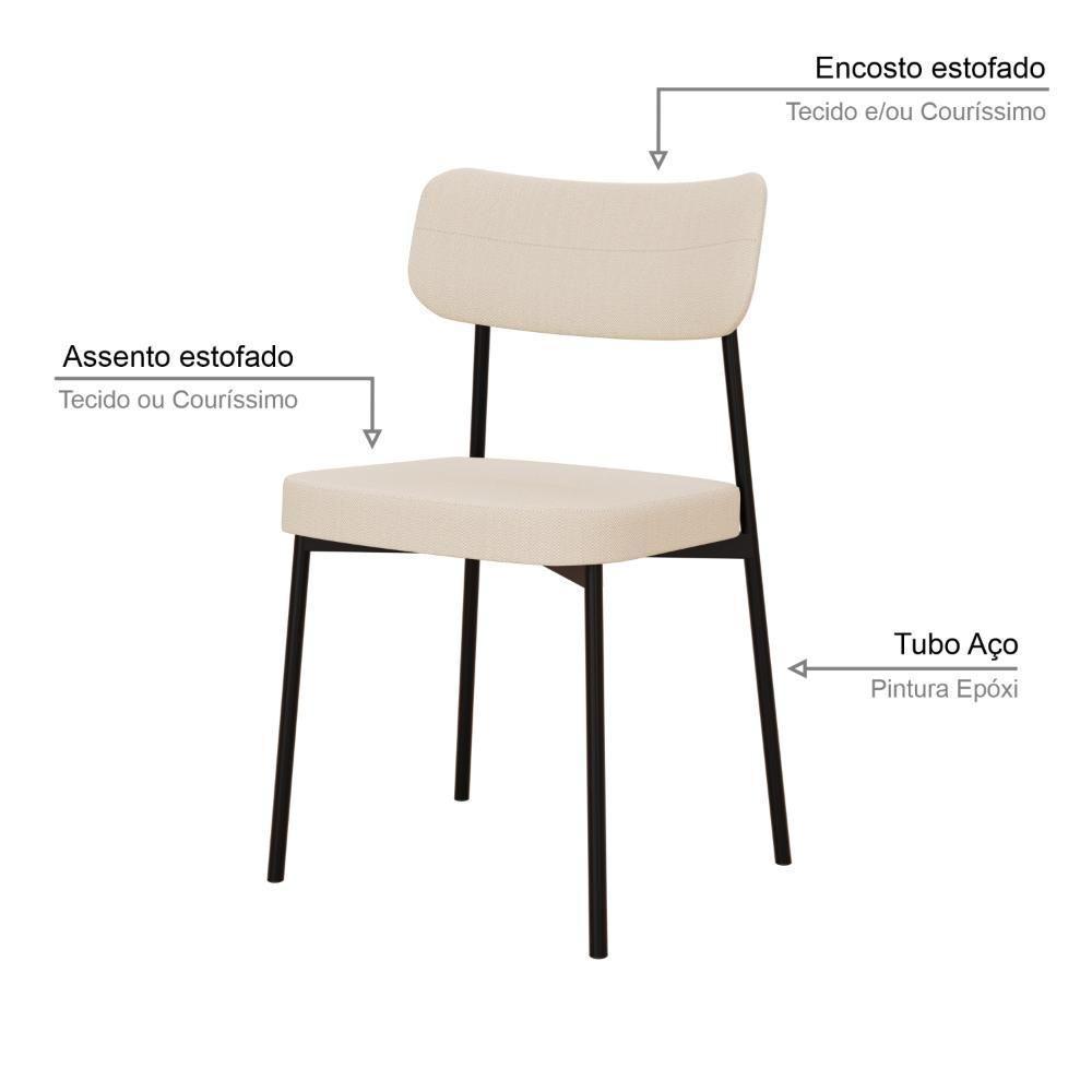 Cadeira Mynna Fixa C/4 Pes 525 X 470 X 790 Mm C/1 Un. Corriente Areia Corriente Areia - 3