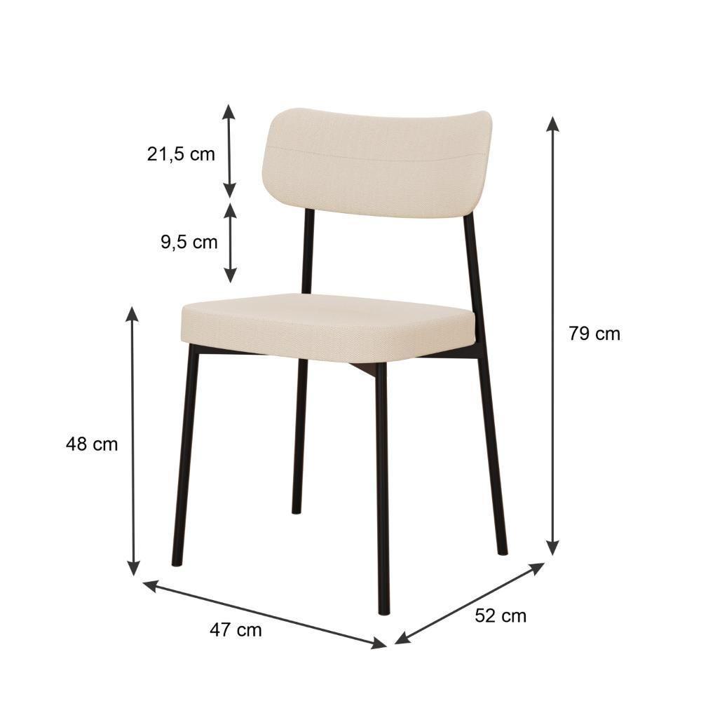 Cadeira Mynna Fixa C/4 Pes 525 X 470 X 790 Mm C/1 Un. Corriente Areia Corriente Areia - 6