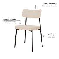 Cadeira Mynna Fixa C/4 Pes 525 X 470 X 790 Mm C/1 Un. Corriente Areia Corriente Areia - 3