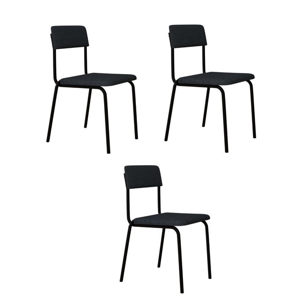 Cadeira Fit Fixa C/4 Pes 475 X 505 X 810 Mm C/3 Un. Corriente Cinza Corriente Cinza - 1