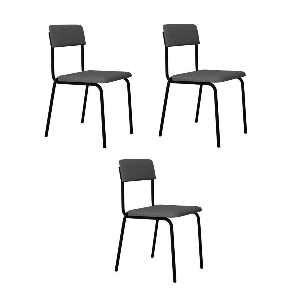 Cadeira Fit Fixa C/4 Pes 475 X 505 X 810 Mm C/3 Un. Corriente Cinza Claro Corriente Cinza Claro - 1