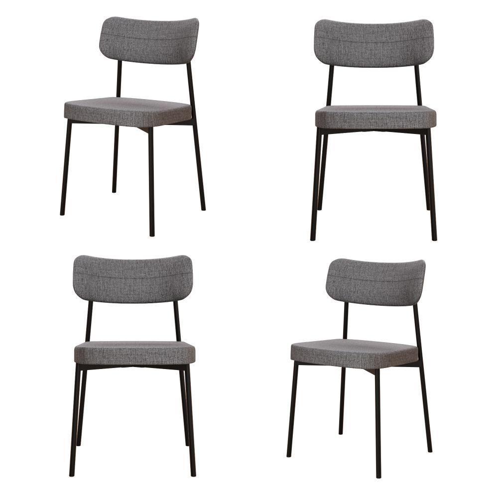 Cadeira Mynna Fixa C/4 Pes 525 X 470 X 790 Mm C/4 Un. Corriente Cinza Corriente Cinza - 1