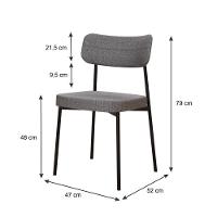 Cadeira Mynna Fixa C/4 Pes 525 X 470 X 790 Mm C/4 Un. Corriente Cinza Corriente Cinza - 6