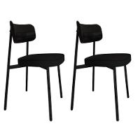 Cadeira Alloa Fixa C/4 Pés 50 X 44,7 X 83,8 Cm C/2 Un. Corriente Preto/courino Preto Corriente Preto/courino Preto - 1