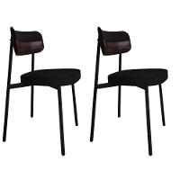 Cadeira Alloa Fixa C/4 Pés 50 X 44,7 X 83,8 Cm C/2 Un. Corriente Preto/courino Café Corriente Preto/courino Café - 1