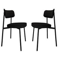 Cadeira Alloa Fixa C/4 Pés 50 X 44,7 X 83,8 Cm C/2 Un. Corriente Preto Corriente Preto - 1