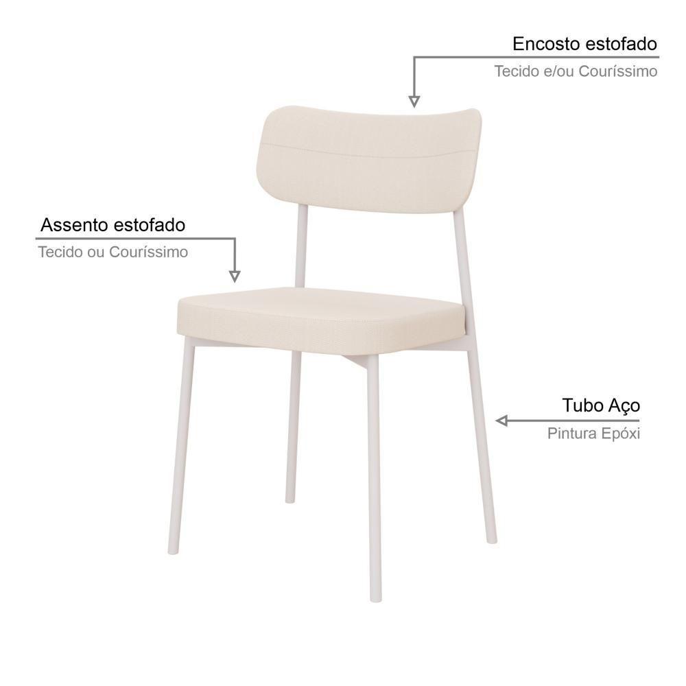Cadeira Mynna Fixa C/4 Pes 525 X 470 X 790 Mm C/1 Un Pés Brancos. Corriente Palha Corriente Palha - 3
