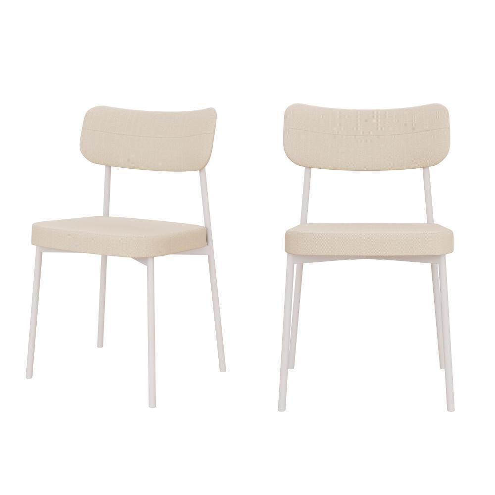 Cadeira Mynna Fixa C/4 Pes 525 X 470 X 790 Mm C/2 Um Pés Brancos. Corriente Areia Corriente Areia - 1