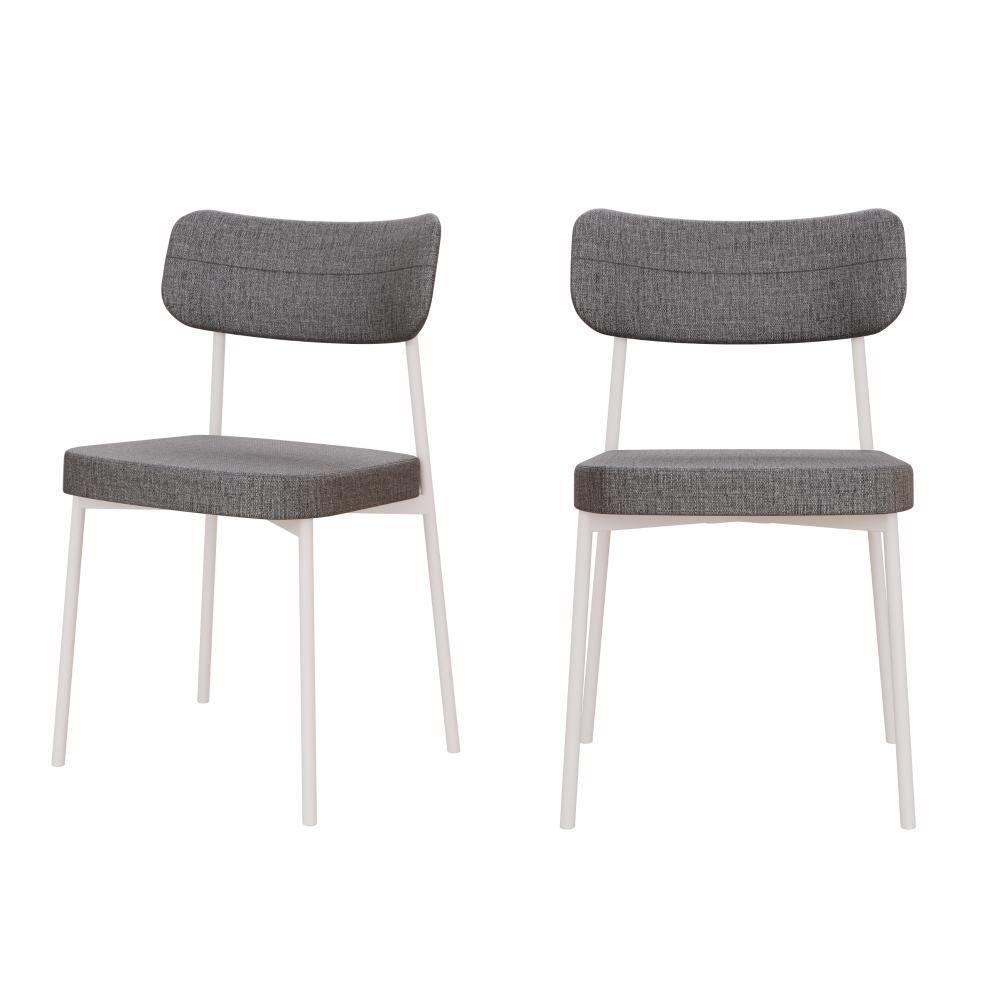 Cadeira Mynna Fixa C/4 Pes 525 X 470 X 790 Mm C/2 Um Pés Brancos. Corriente Cinza Corriente Cinza - 1