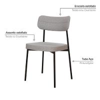 Cadeira Mynna Fixa C/4 Pes 525 X 470 X 790 Mm C/1 Un. Corriente Cinza Claro Corriente Cinza Claro - 3