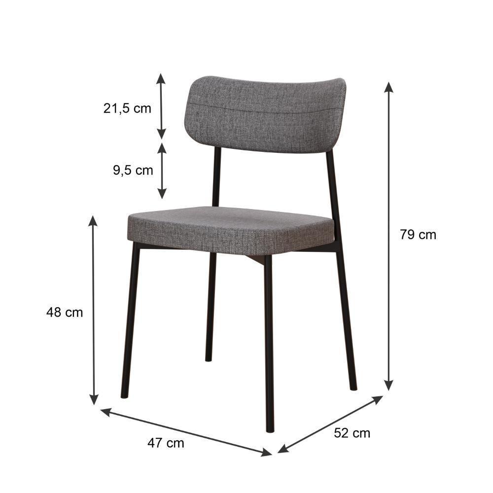 Cadeira Mynna Fixa C/4 Pes 525 X 470 X 790 Mm C/1 Un. Corriente Cinza Corriente Cinza - 6