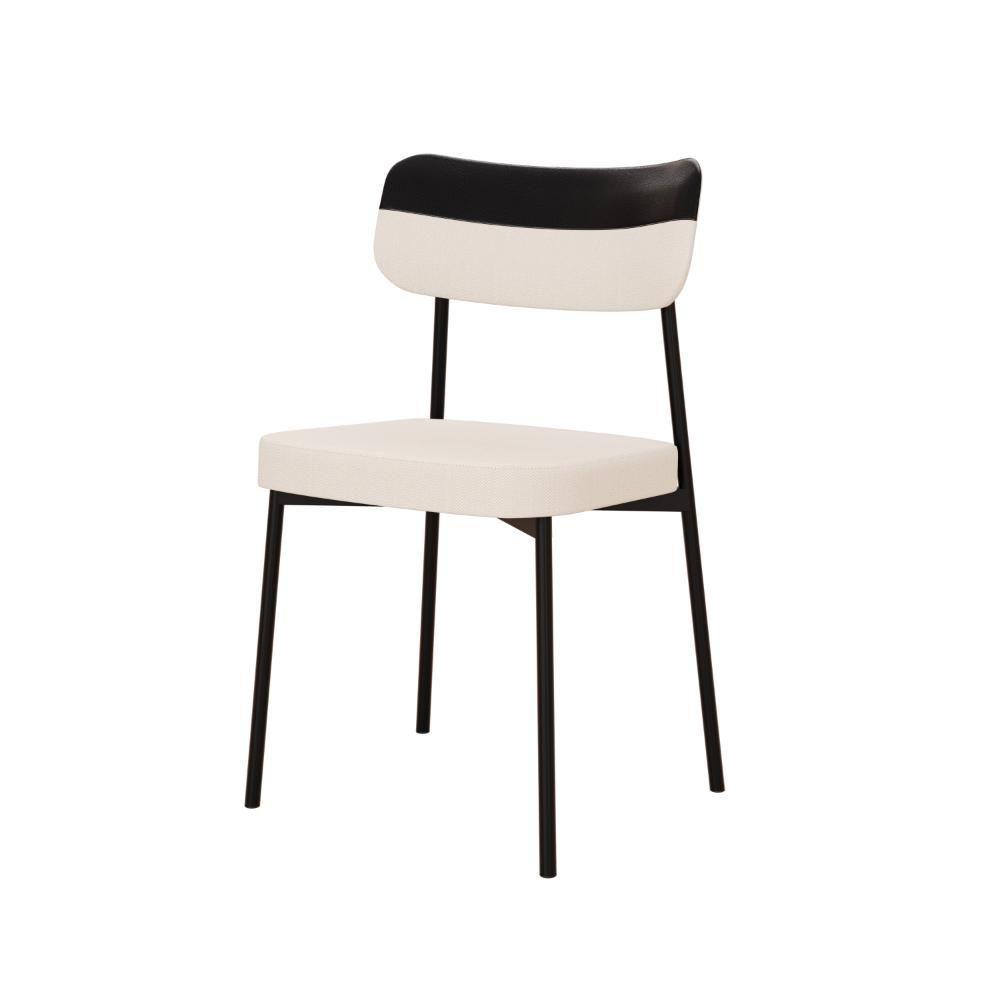 Cadeira Mynna Fixa C/4 Pes 525 X 470 X 790 Mm C/1 Un. Crt.palha/courino Preto Crt Palha/courino Preto - 1