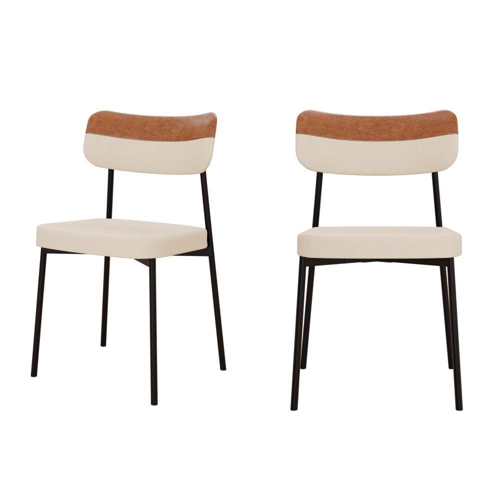 Cadeira Mynna Fixa C/4 Pes 525 X 470 X 790 Mm C/2 Un. Crt.areia/courino Caramelo Crt Areia/courino Caramelo - 1