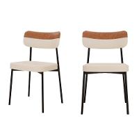 Cadeira Mynna Fixa C/4 Pes 525 X 470 X 790 Mm C/2 Un. Crt.areia/courino Caramelo Crt Areia/courino Caramelo - 1