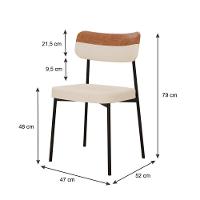 Cadeira Mynna Fixa C/4 Pes 525 X 470 X 790 Mm C/2 Un. Crt.areia/courino Caramelo Crt Areia/courino Caramelo - 6
