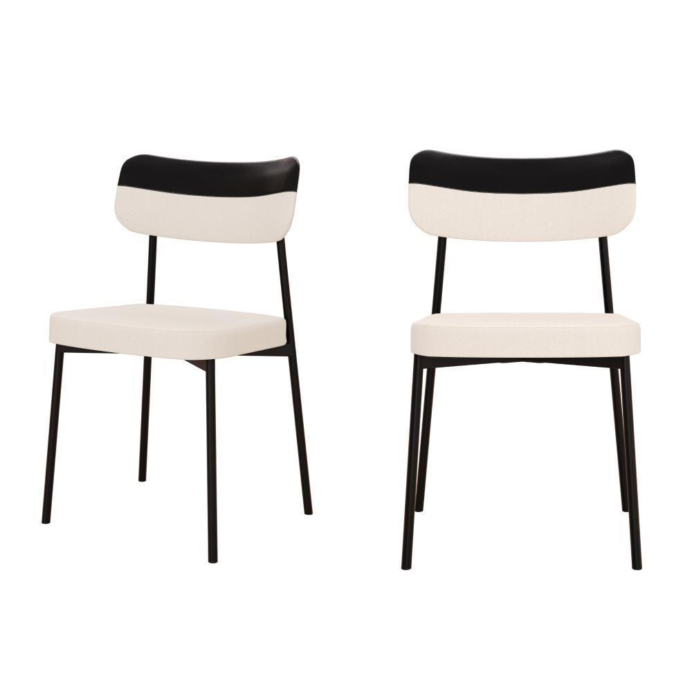 Cadeira Mynna Fixa C/4 Pes 525 X 470 X 790 Mm C/2 Un. Crt. Palha/courino Preto Crt Palha/courino Preto - 1