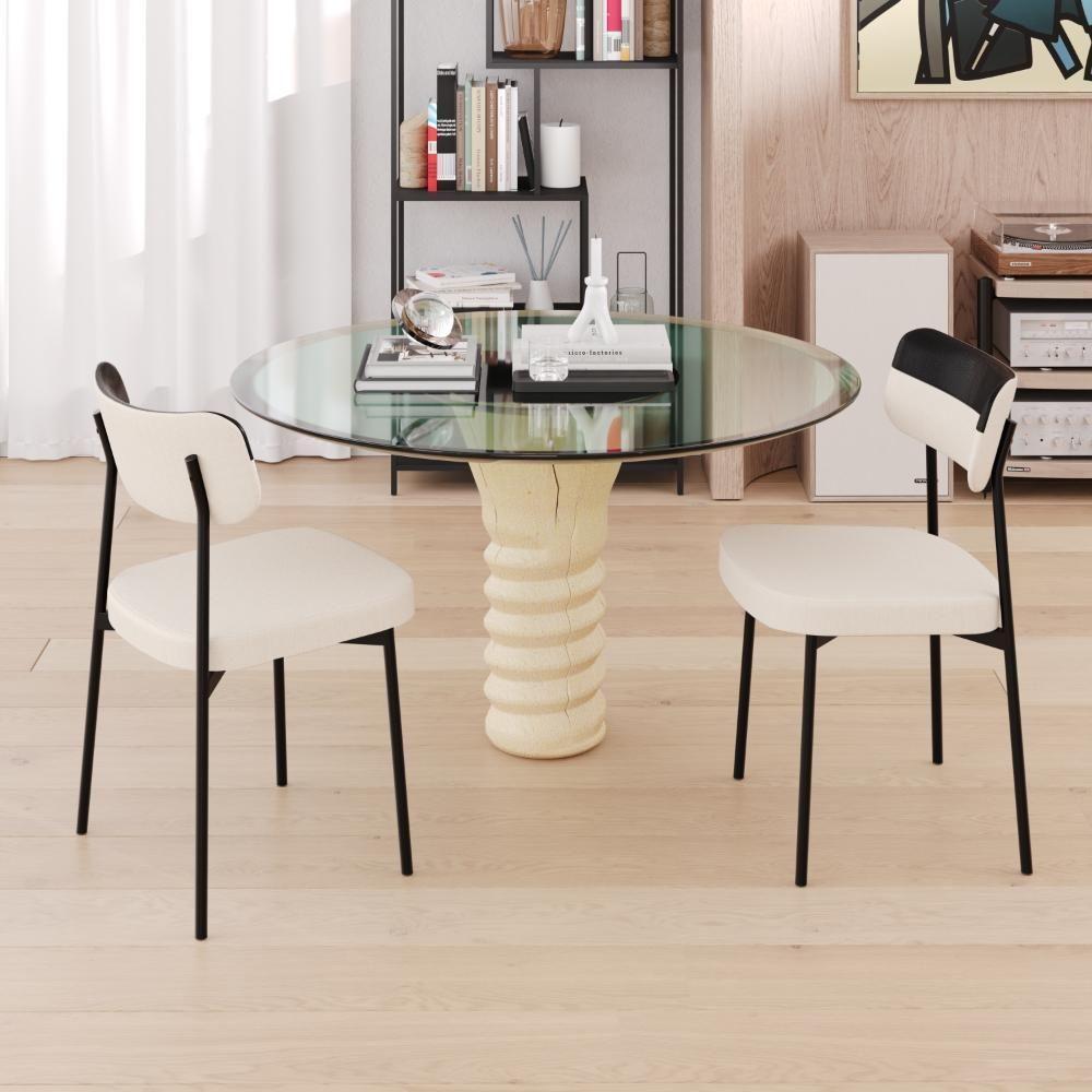 Cadeira Mynna Fixa C/4 Pes 525 X 470 X 790 Mm C/2 Un. Crt. Palha/courino Preto Crt Palha/courino Preto - 2