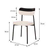 Cadeira Mynna Fixa C/4 Pes 525 X 470 X 790 Mm C/2 Un. Crt. Palha/courino Preto Crt Palha/courino Preto - 6
