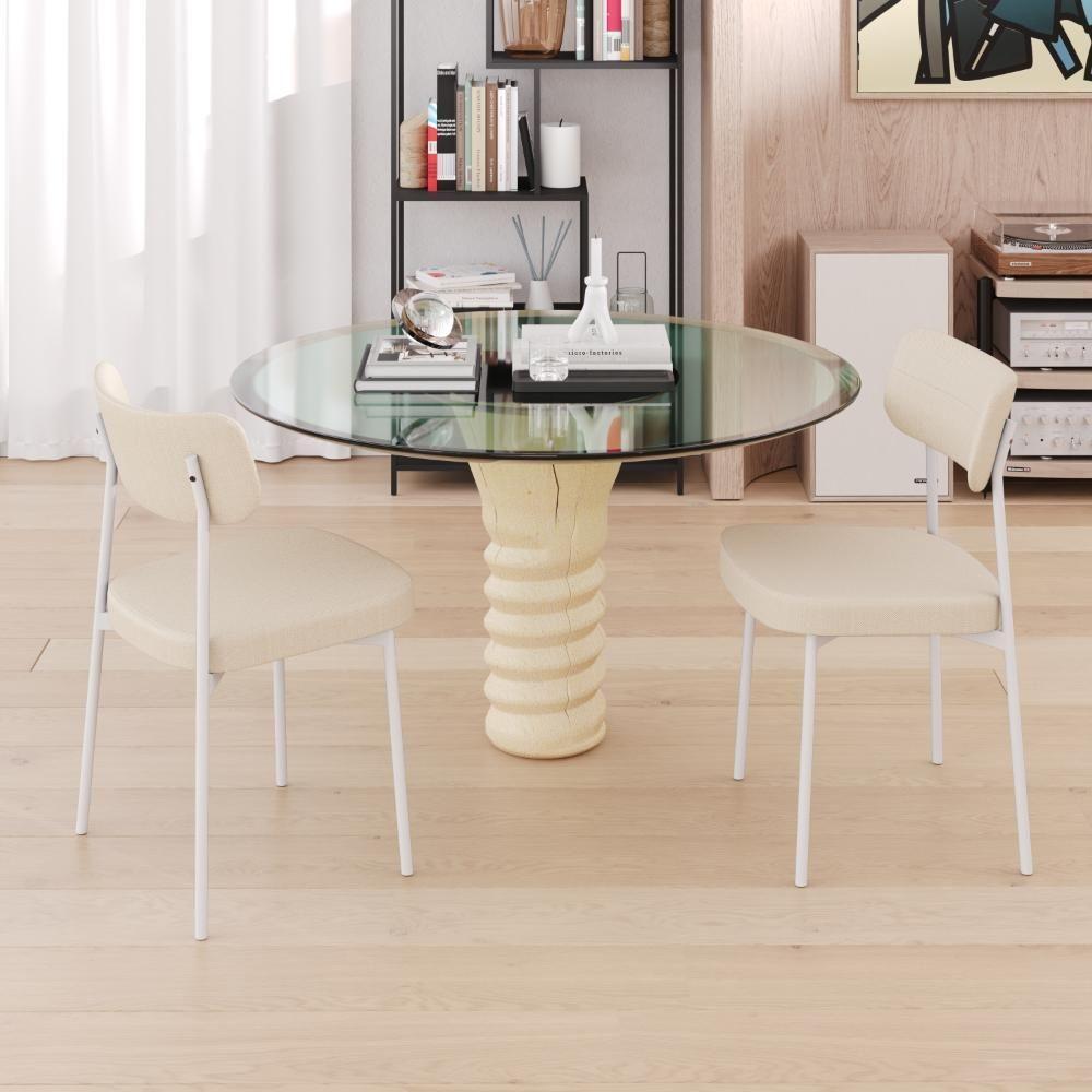 Cadeira Mynna Fixa C/4 Pes 525 X 470 X 790 Mm C/1 Un Pés Brancos. Corriente Areia Corriente Areia - 2