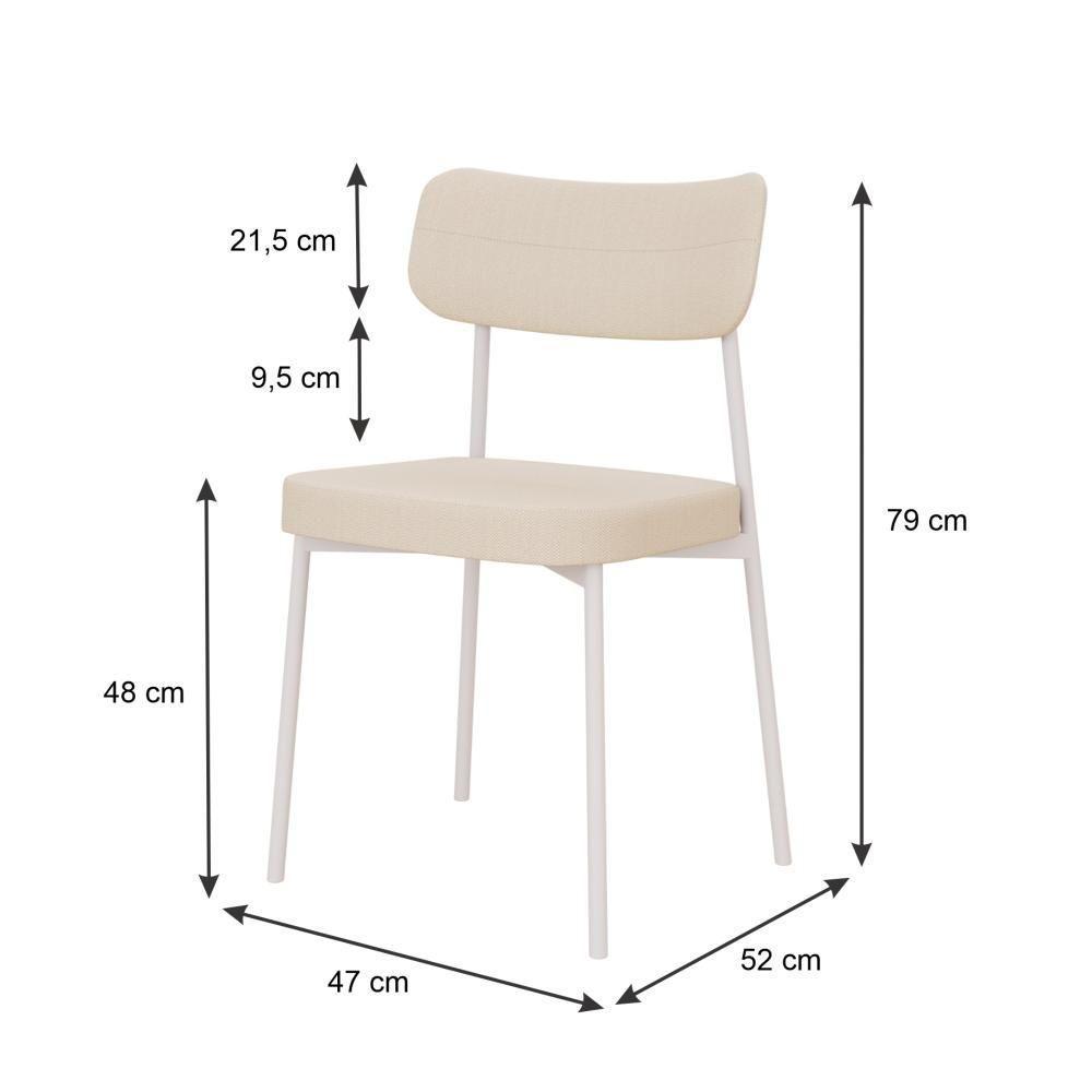 Cadeira Mynna Fixa C/4 Pes 525 X 470 X 790 Mm C/1 Un Pés Brancos. Corriente Areia Corriente Areia - 6