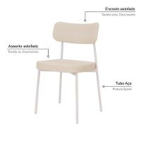 Cadeira Mynna Fixa C/4 Pes 525 X 470 X 790 Mm C/1 Un Pés Brancos. Corriente Areia Corriente Areia - 3