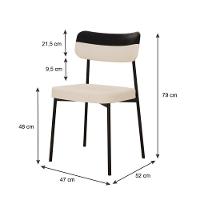 Cadeira Mynna Fixa C/4 Pes 525 X 470 X 790 Mm C/2 Un.crt.areia/courino Preto Crt Areia/courino Preto - 6