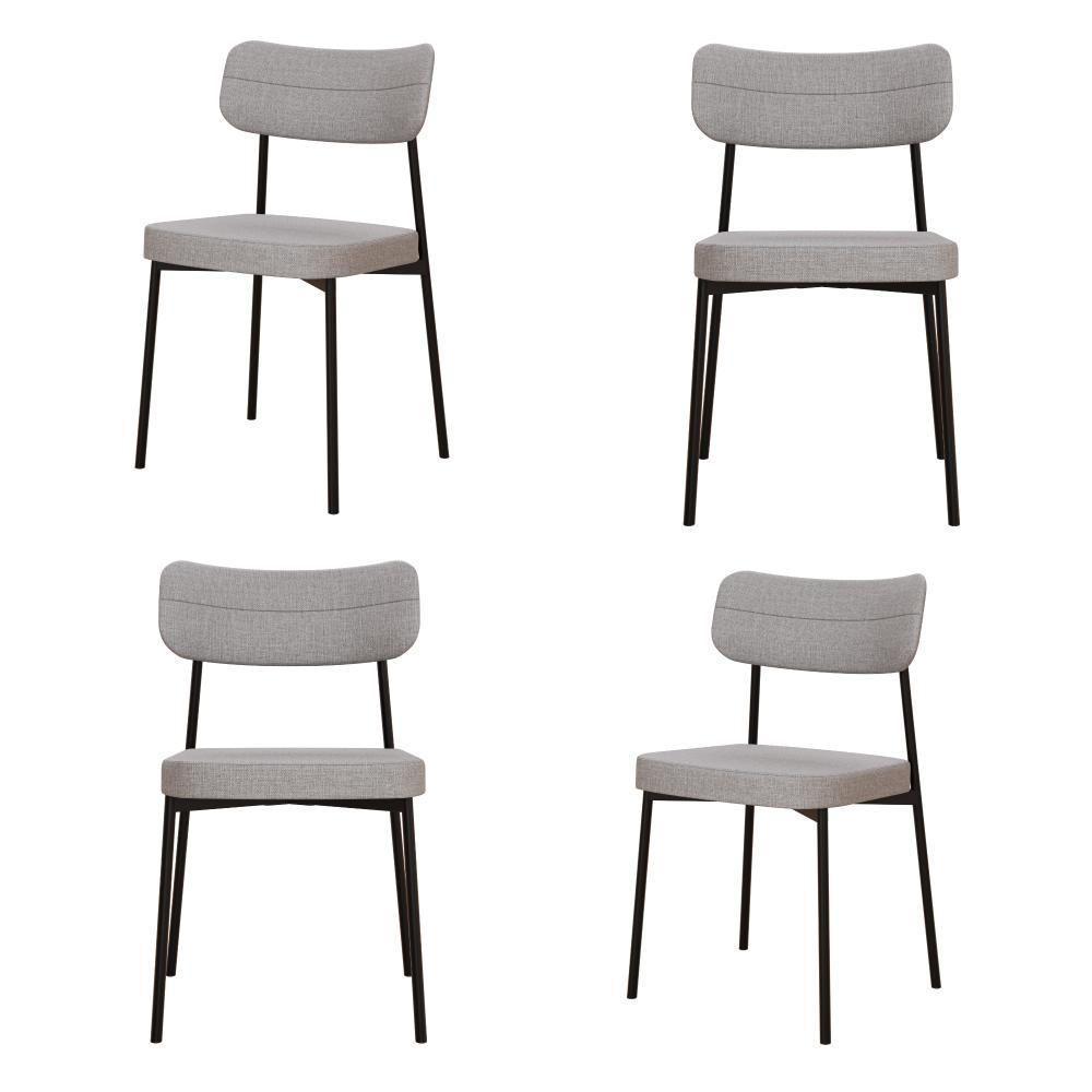 Cadeira Mynna Fixa C/4 Pes 525 X 470 X 790 Mm C/4 Un. Corriente Cinza Claro Corriente Cinza Claro - 2