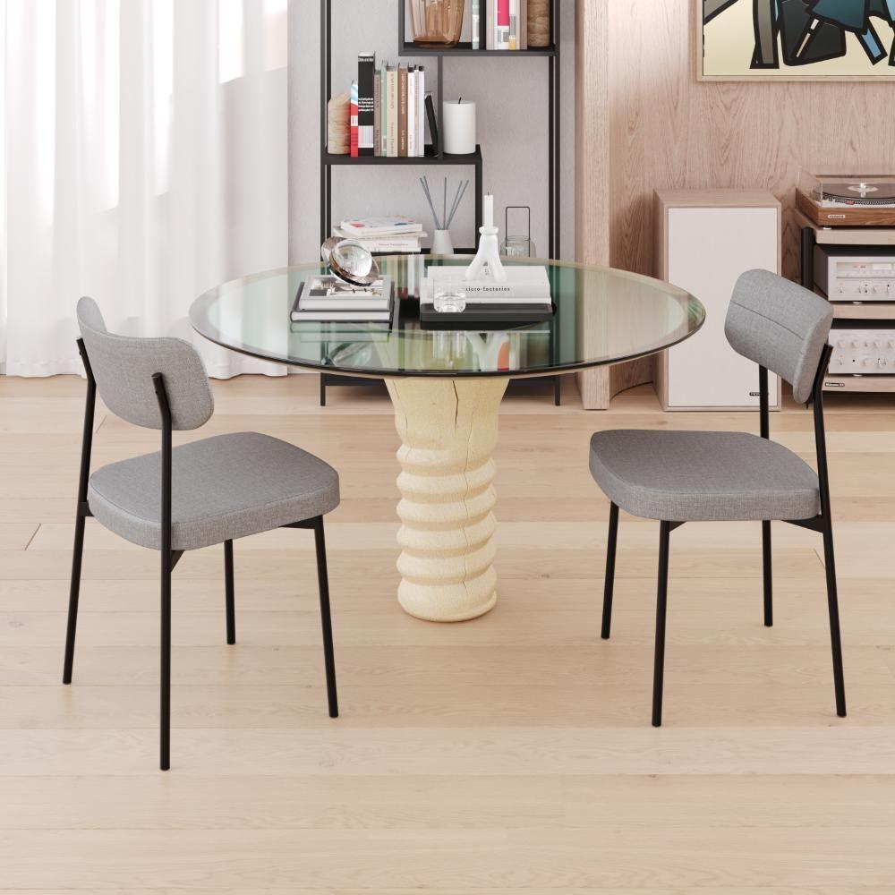 Cadeira Mynna Fixa C/4 Pes 525 X 470 X 790 Mm C/4 Un. Corriente Cinza Claro Corriente Cinza Claro - 3