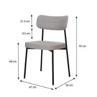 Cadeira Mynna Fixa C/4 Pes 525 X 470 X 790 Mm C/4 Un. Corriente Cinza Claro Corriente Cinza Claro - 6