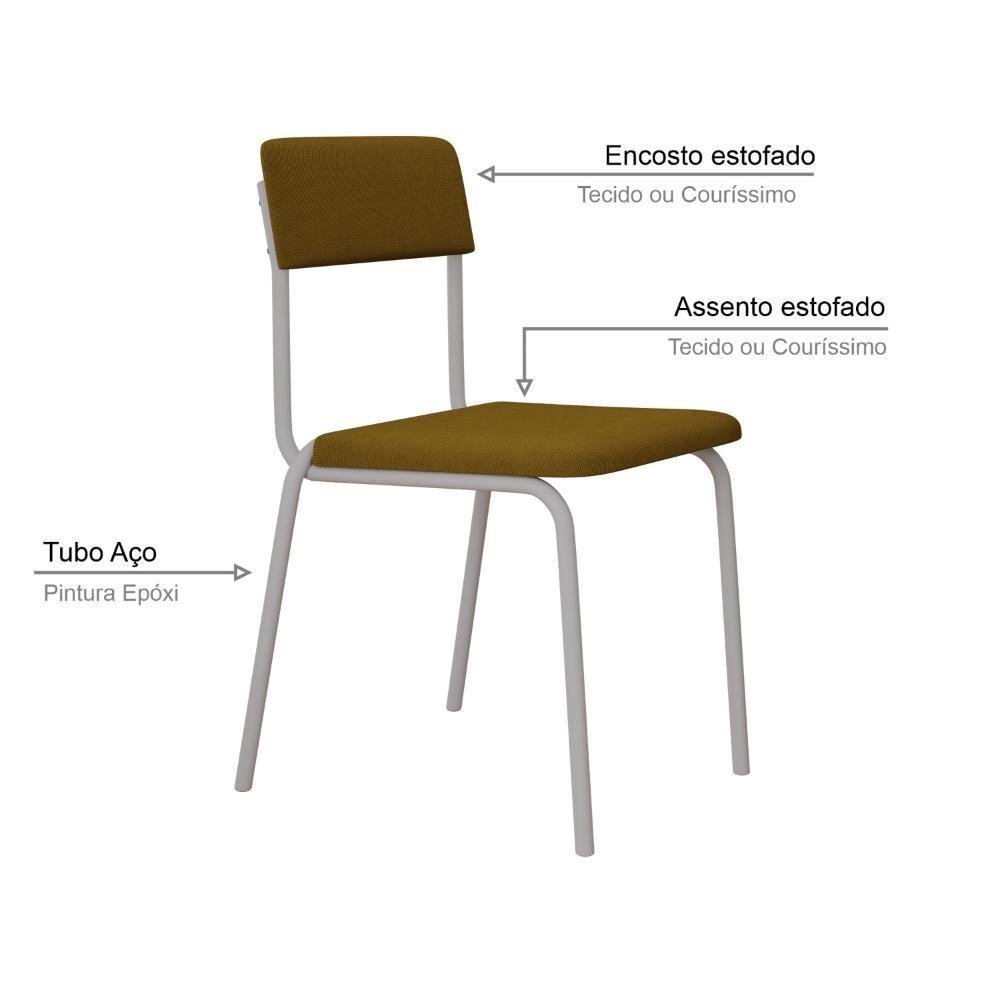 Cadeira Fit Fixa C/4 Pes 475 X 505 X 810 Mm C/2 Un Pés Brancos. Mostarda Mostarda - 3