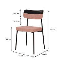 Cadeira Mynna Fixa C/4 Pes 525 X 470 X 790 Mm C/1 Un. Lkd.rosa/courino Preto Linked Rosa/courino Preto - 6