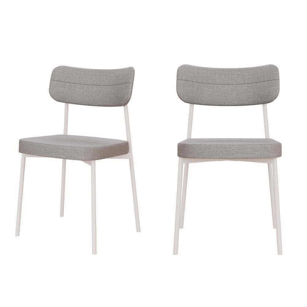 Cadeira Mynna Fixa C/4 Pes 525 X 470 X 790 Mm C/2 Um Pés Brancos. Corriente Cinza Claro Corriente Cinza Claro - 1