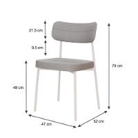 Cadeira Mynna Fixa C/4 Pes 525 X 470 X 790 Mm C/1 Un Pés Brancos. Corriente Cinza Claro Corriente Cinza Claro - 6