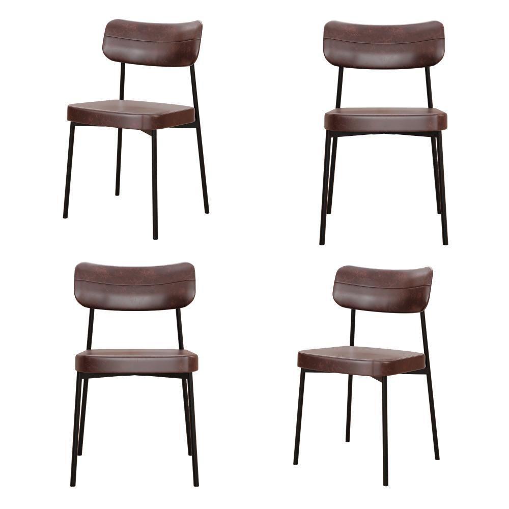 Cadeira Mynna Fixa C/4 Pes 525 X 470 X 790 Mm C/4 Un. Courino Café Courino Café - 1