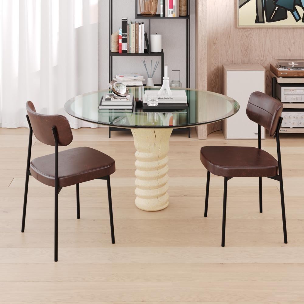 Cadeira Mynna Fixa C/4 Pes 525 X 470 X 790 Mm C/4 Un. Courino Café Courino Café - 2